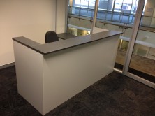 Ecotech   Axis 18 Custom Panel Front Reception Desk. Sizes Made To Order. MM1 And MM2 Colours